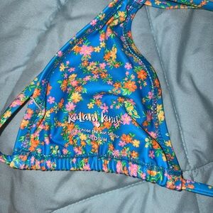 Kulani Kinis Blue Floral Triangle Bikini Top